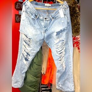 PAC sun boyfriend ripped jeans NWT